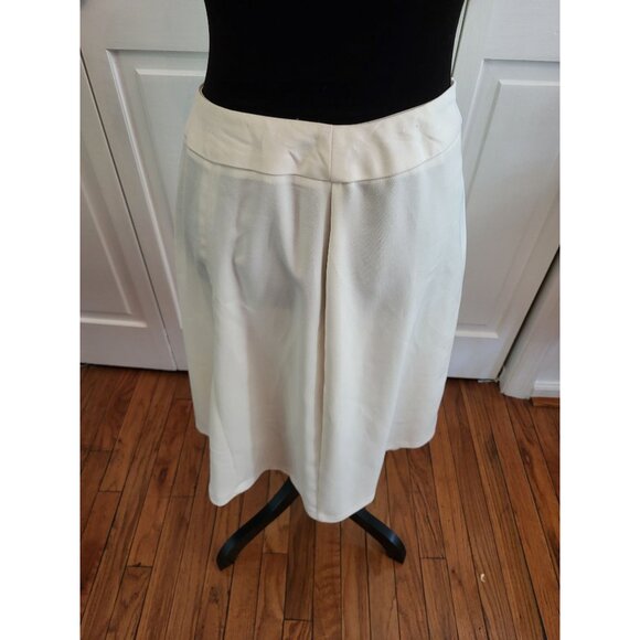 Ivory A Line Skirt Sag Harbor Sz 10 Side Pleat Retro Twee Minimalist Old Money - Picture 8 of 8